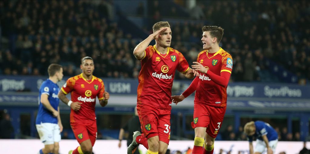 These Norwich fans react to Srbeny’s goal against Everton